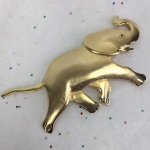 Ultra Craft large elephant gold tone pin 5”
